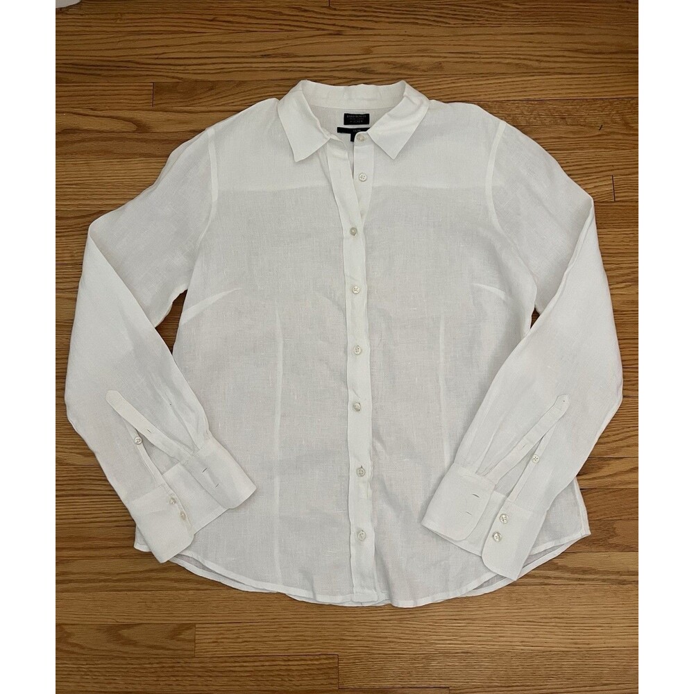 Baird McNutt 100% Irish Linen for JCrew Womens Slim 10 Career Corporate White